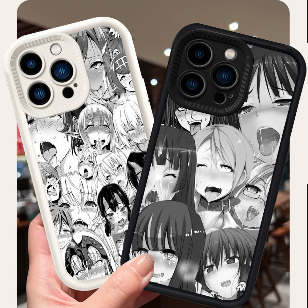 Casing untuk iPhone 7 14 Pro Max Plus Silikon Case H-19 Ahegao Anime