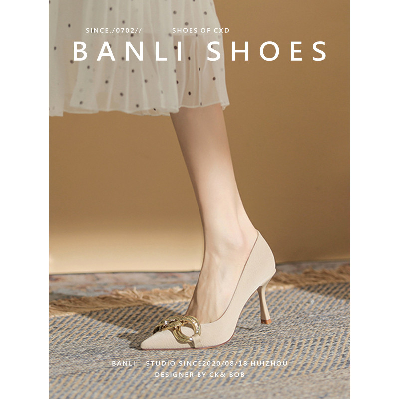 Banli Perancis tinggi bertempat 2022 model baru kakak perempuan telanjang terang sepatu wanita gugur