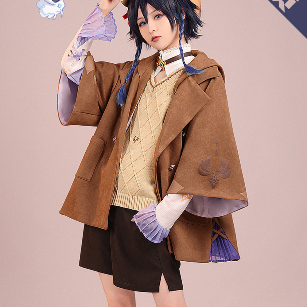 Tiga bagian ilusi Genshin Impact karena wendi memori muda cosplay cos animasi c pakaian laki-laki