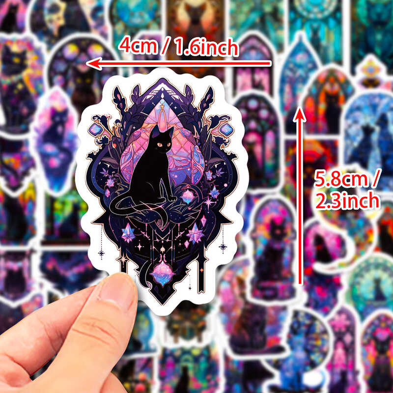 

￥ 50 PCS Black Dark Cool Gothic Cat Adult Vinyl Waterproof Stickers For Water Bottle,Laptop,Lage,