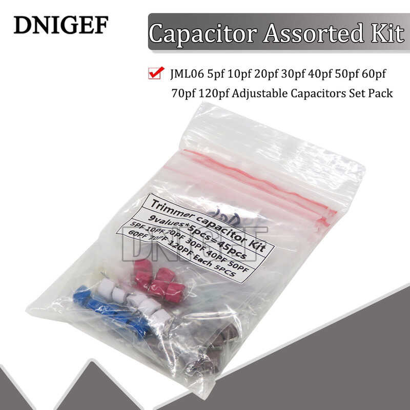 Trimmer 45pcs Variable Assorted Kit JML06 5pf 10pf 20pf 30pf 40pf 50pf 60pf 70pf 120pf Adjustab