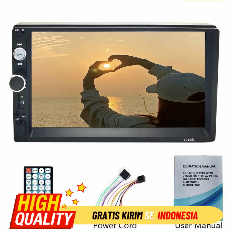 7010B layar sentuhan definisi tinggi 7 inci, Bluetooth MP5 player, mobil MP3 card insertion machine,