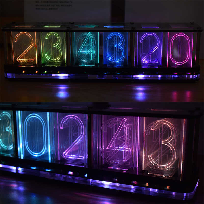 Rainbow 【Big Font】DIY RGB Full Color LED Digital Retro Glow Analog Nixie Tube DS3231 Electron