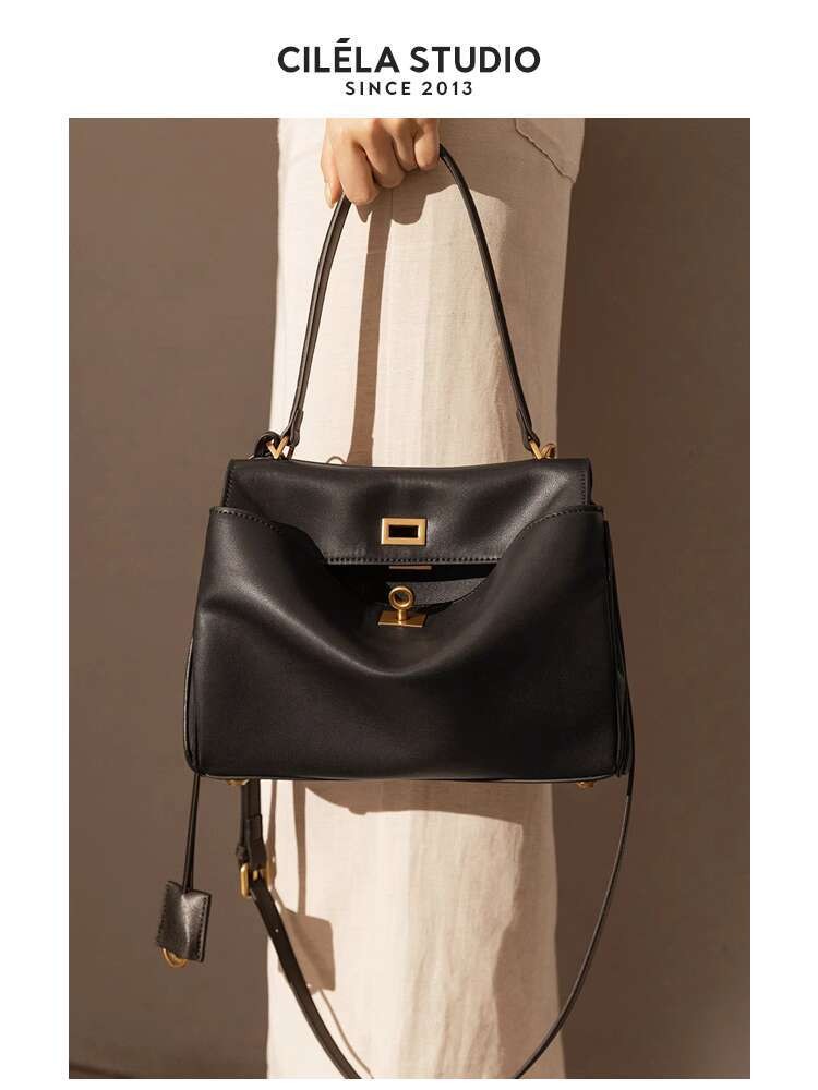 [Kulit asli] Rodeo Tote Kelly Kulit asli Handheld Shoulder tunggal bawah senjata Bag besar untuk wan