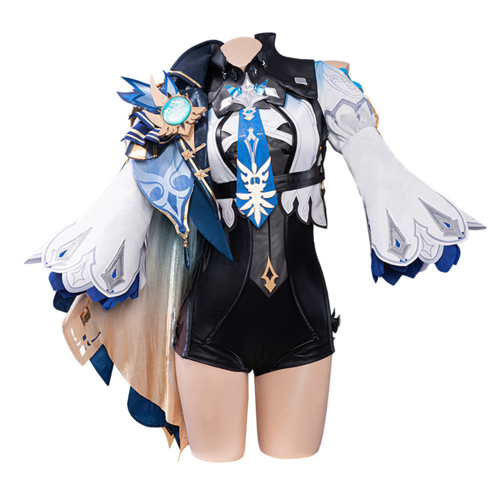 Uwowo Genshin Impact Ura Cosplay Kostum Wanita Lawrence Eula Spray Knight Set Selesai