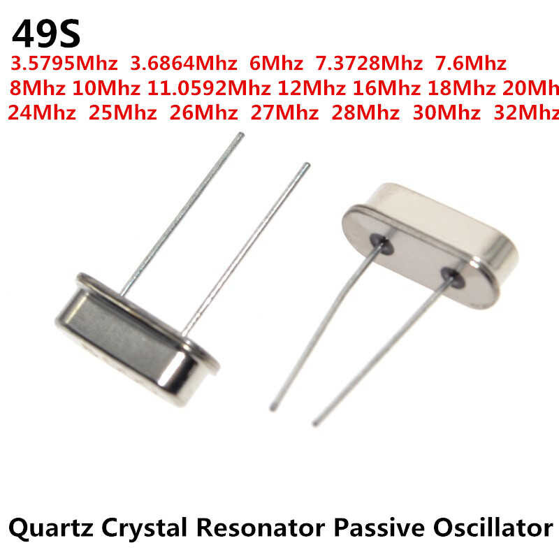 3.5795MHZ 3.6864MHZ 49S 6MHZ 7.3728MHZ 7.6MHZ 8MHZ 10MHZ 11.0592MHZ 12MHZ 18MHZ 20M Quartz Crys
