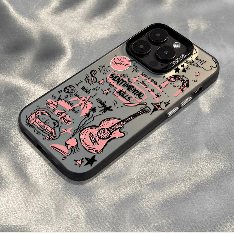 CYK1103 Gitar elektrik case iPhone seri Kompatibel untuk case hp iPhone 11 12 13 14 15 pro promax ca