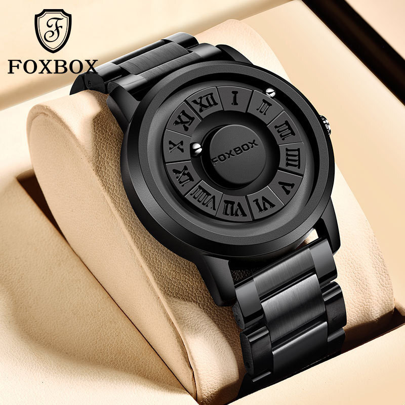 FOXBOX Magnetic Ball Black Technology Cool New Concept Borderless Design Floating Creative Watch for