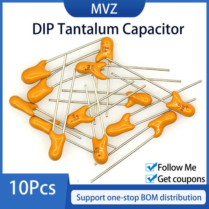 DIP Tantalum 10PCS Capacitor 16V 25V 35V 50V 107F 1UF 105H 2.2UF 225H 4.7UF 475H 10UF 106H 22UF