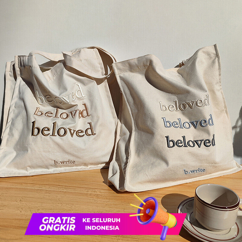 Tas Wanita  Tas huruf terbongkar, canvas kapasitas besar, belakang mahasiswa, tote, tas perjalanan