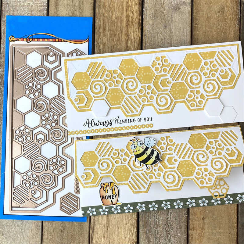 

And Hardworking Bee Honeycomb Cutting DIY Scrapbook Card Album Make Crafts Stencil Supplies - N