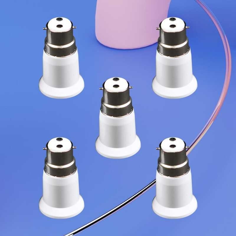 5 Pieces B22 E27 Adapter Light Accessories Adaptor Holder Lamp Base Socket Converter Bayonet to