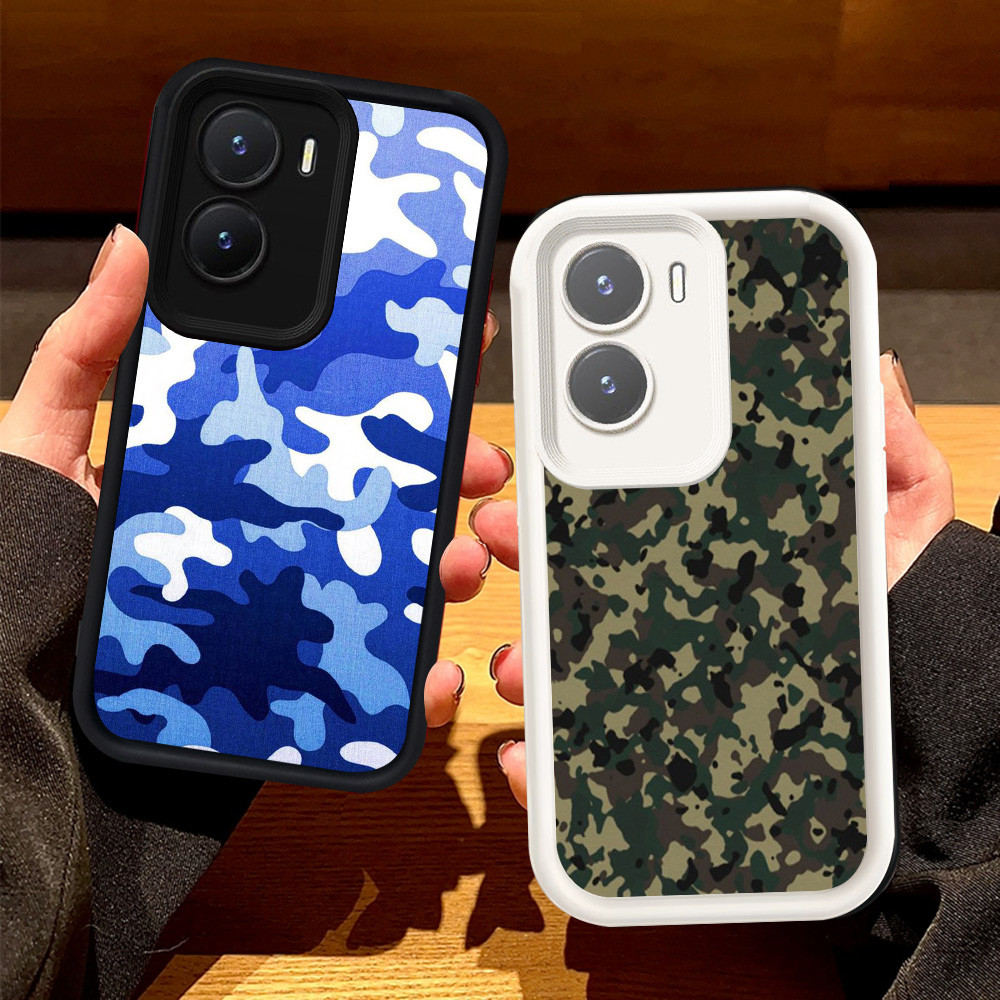 Casing untuk VIVO Y35 Y15a Y15s Y22 Y22s 5G Silikon Case H-92 Camouflage Camo