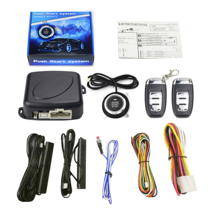 EFHIPS 12V Auto car keyless entry system one stop engine push buon vehicle alarm PKE remote start dr