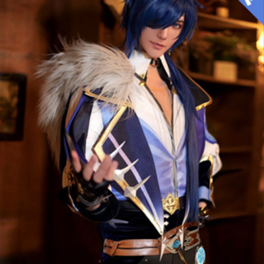 Tiga bagian delusional Genshin Impact cos Monde Westwind Knights Kaya cosplay animasi pakaian laki-l