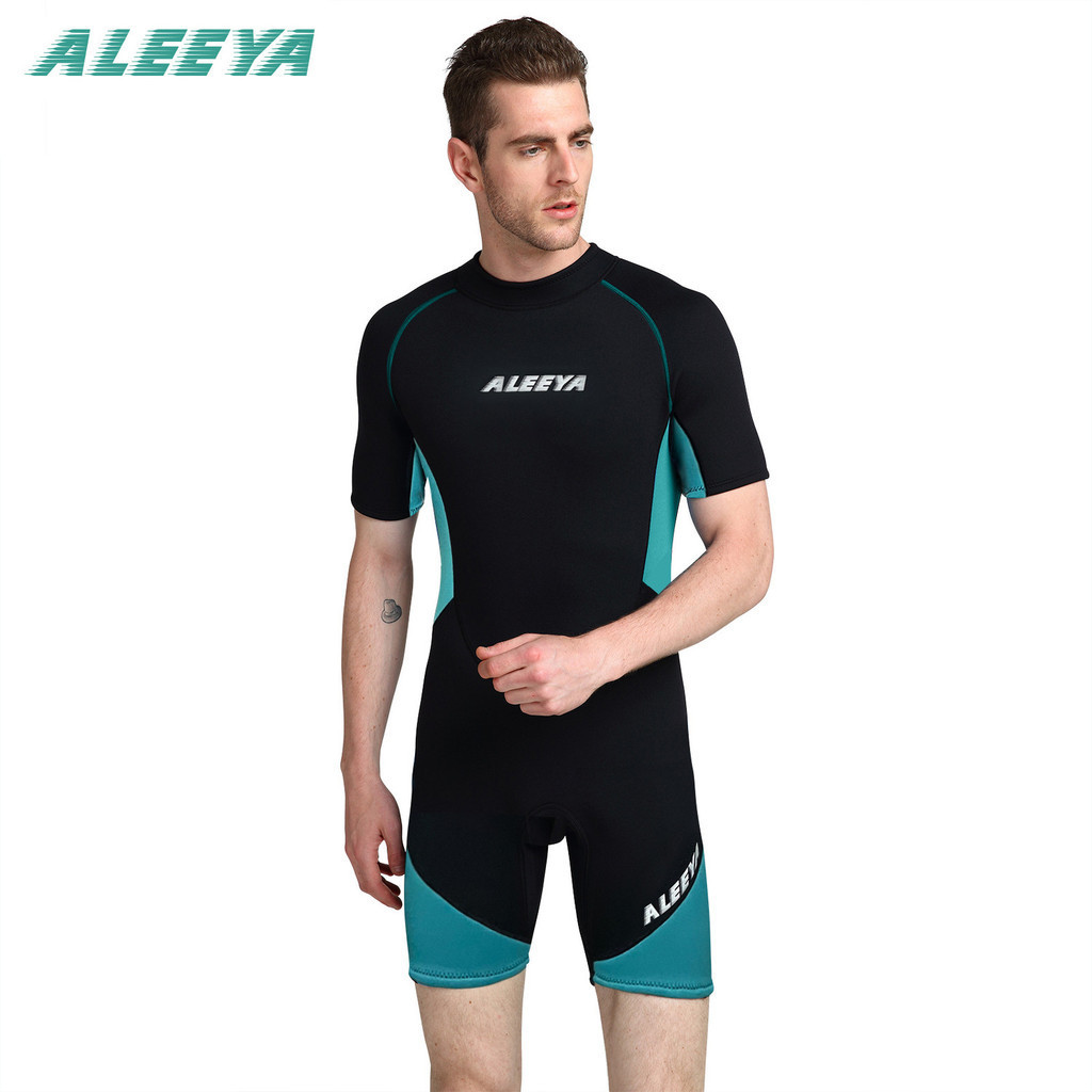 

baju diving 3MM jumpsuit short sleeved sun protection men's diving suit, warm and cold resistant women's surfing suit