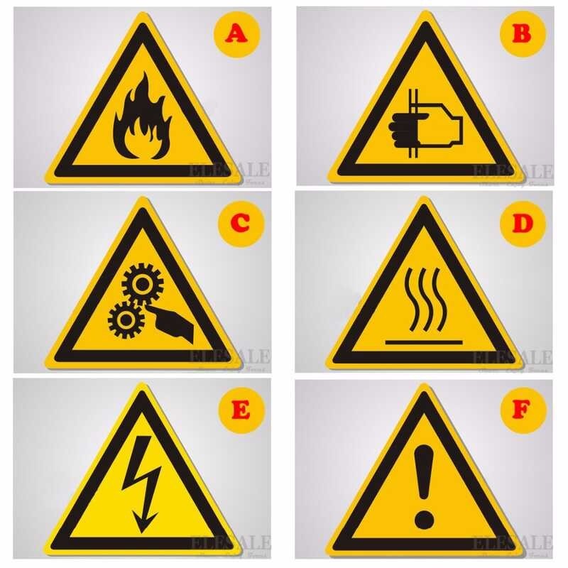 

5/Pcs Quality High Signs Stickers · Security Labels Water Oil-Proof Warning Tags Wall hine Stic