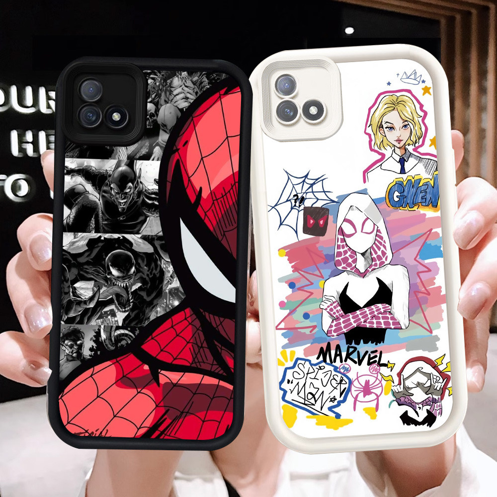 Z-2 Spider-Man Putih Hitam Casing untuk Realme C11 2021 C20 C20A Case