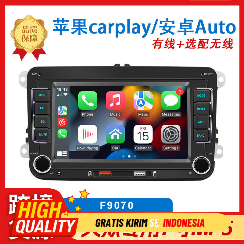 Berkabel/tanpa kabel Carplay 7 inci Volkswagen pemain MP5 dedikasi, mobil radio Bluetooth