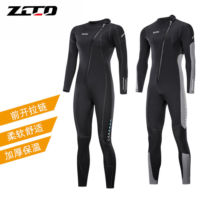 Menyelam wetsuit  ZCCO New 3mm Men's One Piece Warm Surfing Suit Women's Long sleeved Cold proof Div