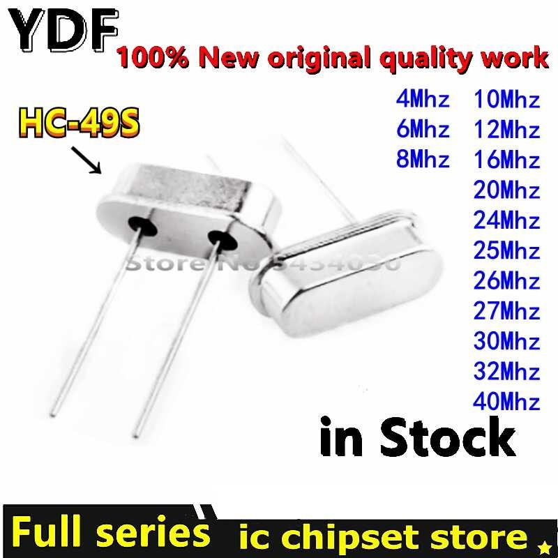 HC-49S 4Mhz (10pcs) 6Mhz 8Mhz 10Mhz 12Mhz 16Mhz 20Mhz 24Mhz 25Mhz 26Mhz 27Mhz 30Mhz 32Mhz 40Mhz