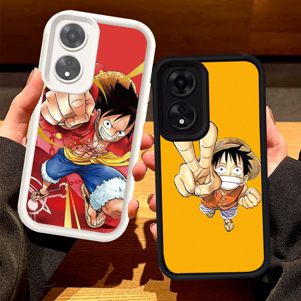 R-16 Anime Luffy Case Lembut Casing untuk OPPO Reno 8T A78 A18 5G Cover