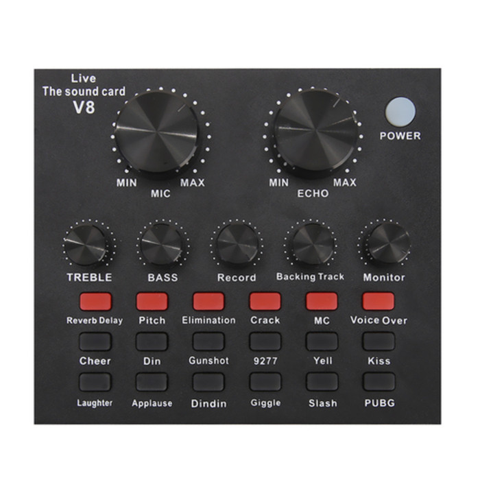 Free Bluetooth Sound Card USB Record 6 Channel Digital Effects Audio Mixer for Mobile Phone Computer