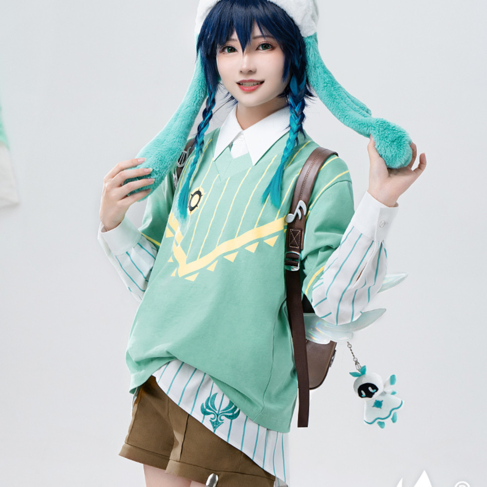 Toko rumah kucing Genshin Impact karena Tuhan liburan Wendy Cosplay harian derivatif pakaian biasa l