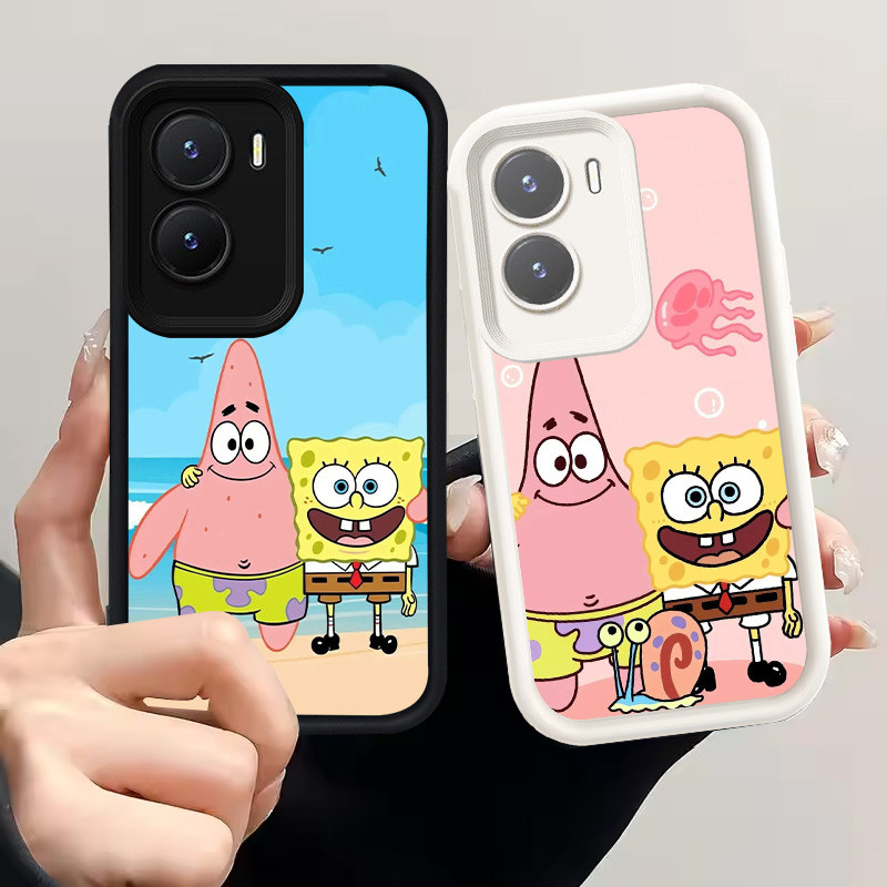 Casing untuk VIVO Y55 Y33E Y01 Y75 Y01A 5G Silikon Case H-90 SpongeBob