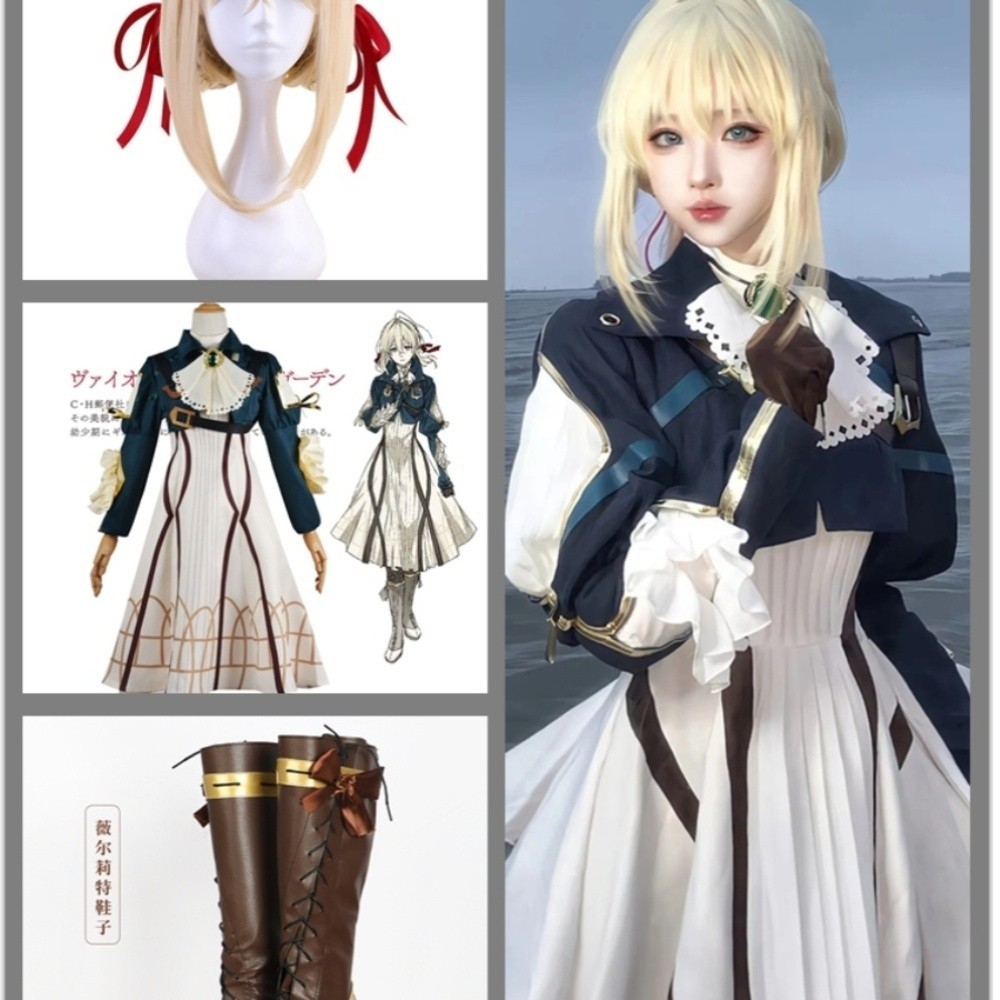 Eternal Garden Violet Cosplay Anime Costume Women's Wig Shoes