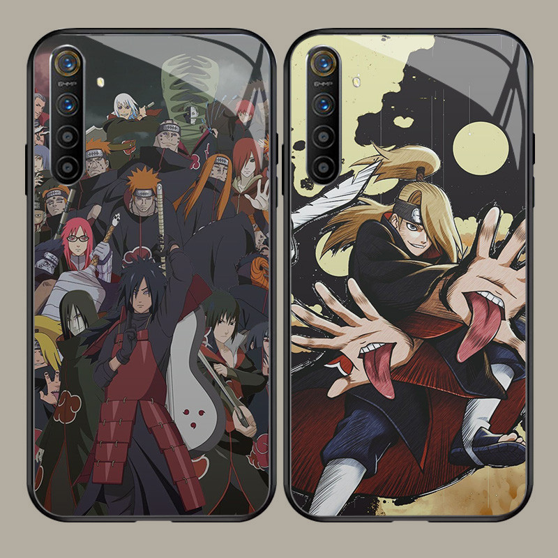 Kaca Mewah Casing untuk Realme 3 5 5i 7 3i 6i C65 5S Pro Narzo 10A 10 20A T-43 Naruto Akatsuki