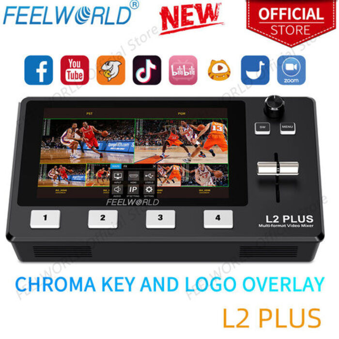 FEELWORLD L2 PLUS 5 ,5 LCD Touch Screen Chroma Key and  Overlay Multi-camera Video Switcher for Wedd