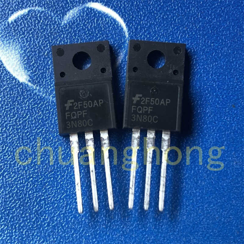 Triode listrik 1pcs/lot FQPF3N80C 3A 800V transistor efek lapangan baru TO-220F 3N80C