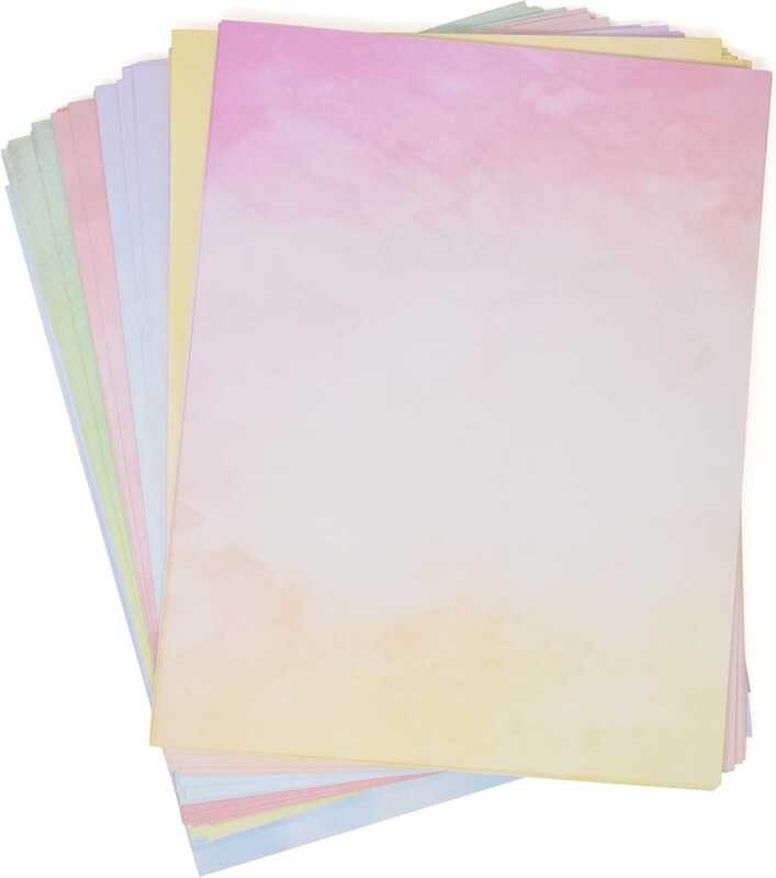 

Gift Boutique A.B.C.D.E. 120 Pack Watercolor Stationery Paper Set, 6 Watercolor Designs, Double