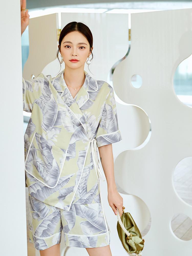 baju tidur wanita premium  Kimono haute couture musim panas 2023, piyama terkenal internet, placket 