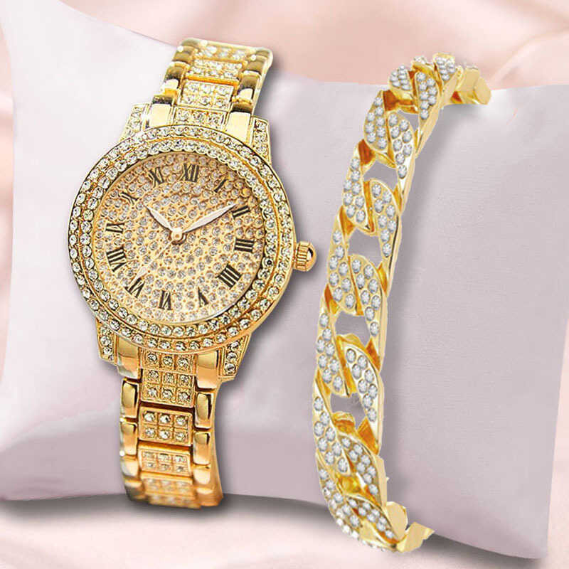 Gold Diamond Women Watch Ladies Wrist Brand Rhinestone Women's Bracelet Watches Female Relogio  's  