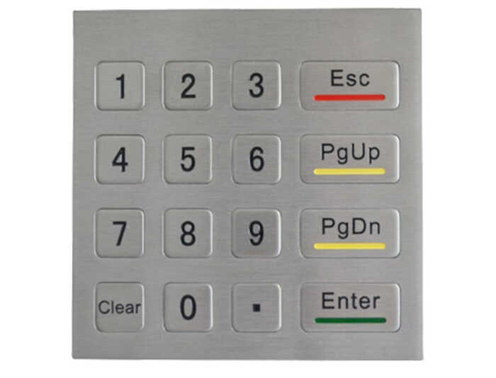 Keypad Stainless Steel Keyboard Kiosk/ Metal untuk Sistem Locker Elektronik Dengan Port USB