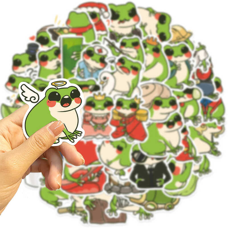 

￥ 50 Pcs Kawaii Frogs Kids, Teens Adults - Cute Frog Stickers For Water Bottles And Laptops Phone