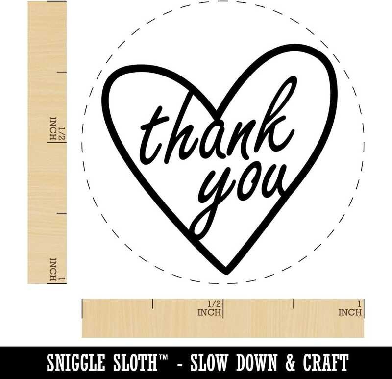 

Thank You A.B.C.D.E. in Heart Rubber Stamp for Stamping Crafting Planners - 1 Inch Medium g Cra
