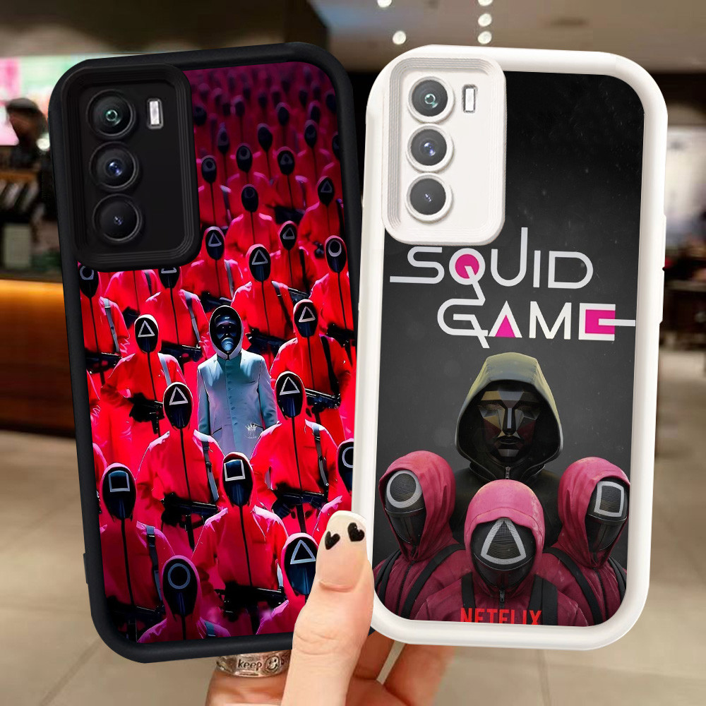 Z-14 Squid Game Putih Hitam Casing untuk OPPO A54S A16s A74 A94 A55 A16 Case