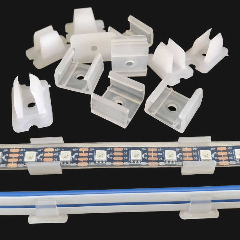 6mm 8mm 12mm 15mm LED Strip Fix Clips Holder Untuk Fixing 2835 Neon Light 220V COB Plastic Buck