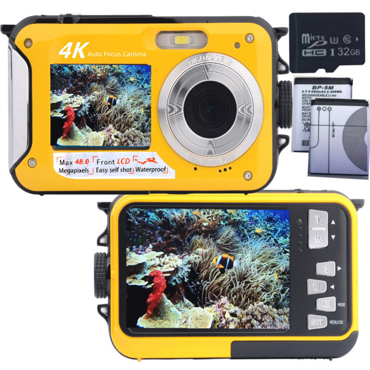 

4K versi Inggris bawah air 48MP otofokus kamera digital waterproof dengan self portrait high-definition dual screen