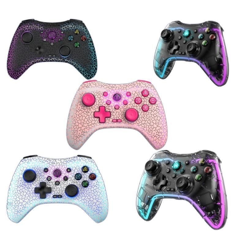 Switch transparent RGB dazzling game controller Bluetooth Android iso komputer Tesla BYD tersedia