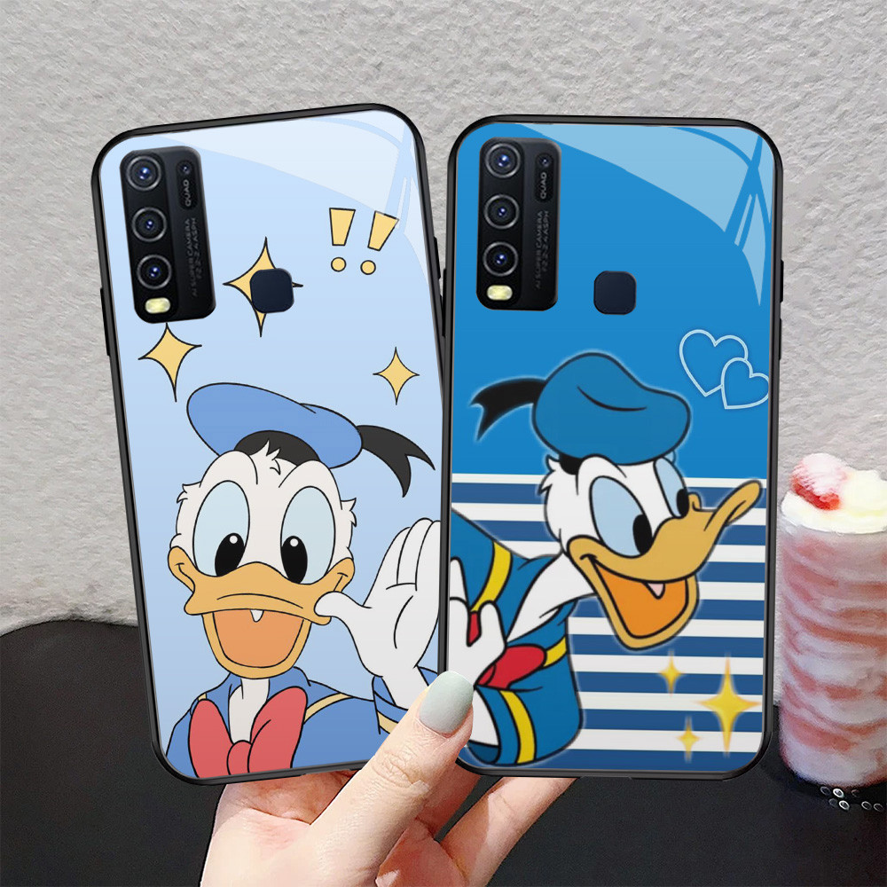 Kaca Mewah Casing untuk VIVO Y20i S1 Y30 Y20s V15 Y50 Y20 Pro Case T-5 Donald Duck