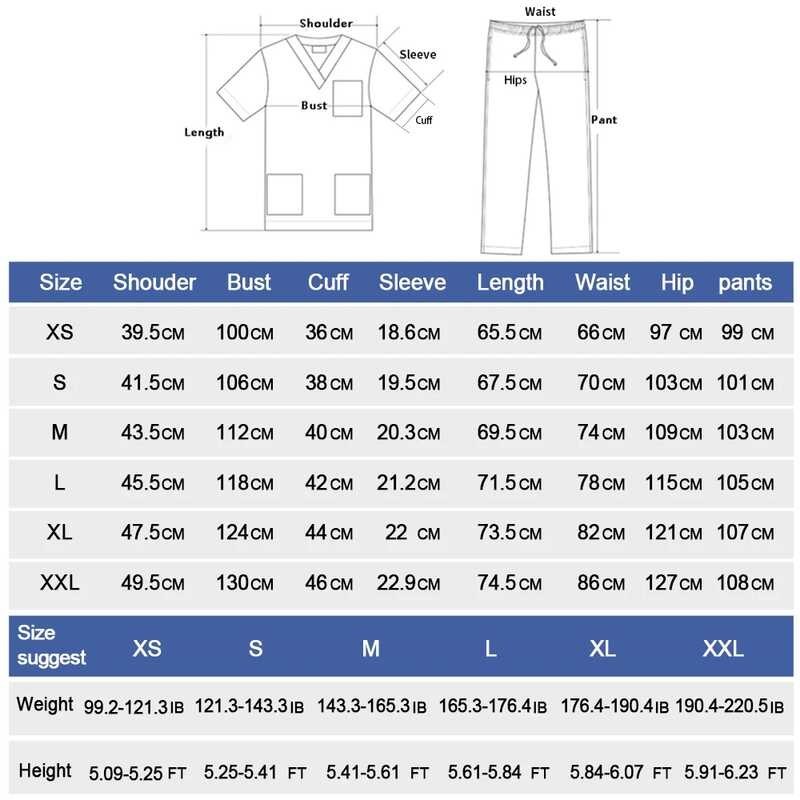￥ Scrubs Medical Woman Multicolor SPA Beauty Uniform Dentist Veterinary Working Clothes Unisex Ph