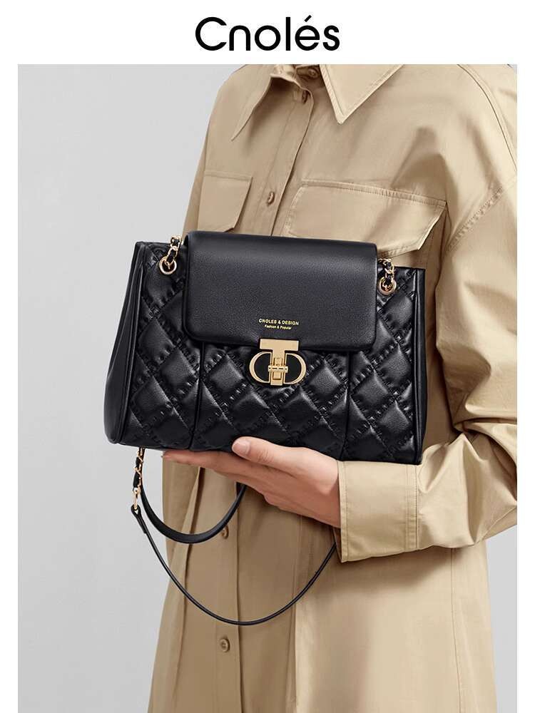 Cnoles Kou Tas 2025 jaringan berlian modem baru tekstur tinggi ringan mewah rantai satu bahu seluruh