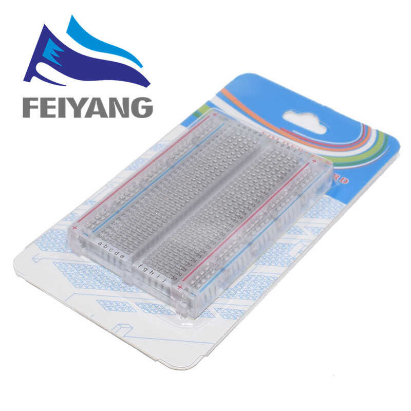 

bread White/Transparent mini board / breadboard 8.5CM x 5.5CM 400 lubang DIY dengan paket