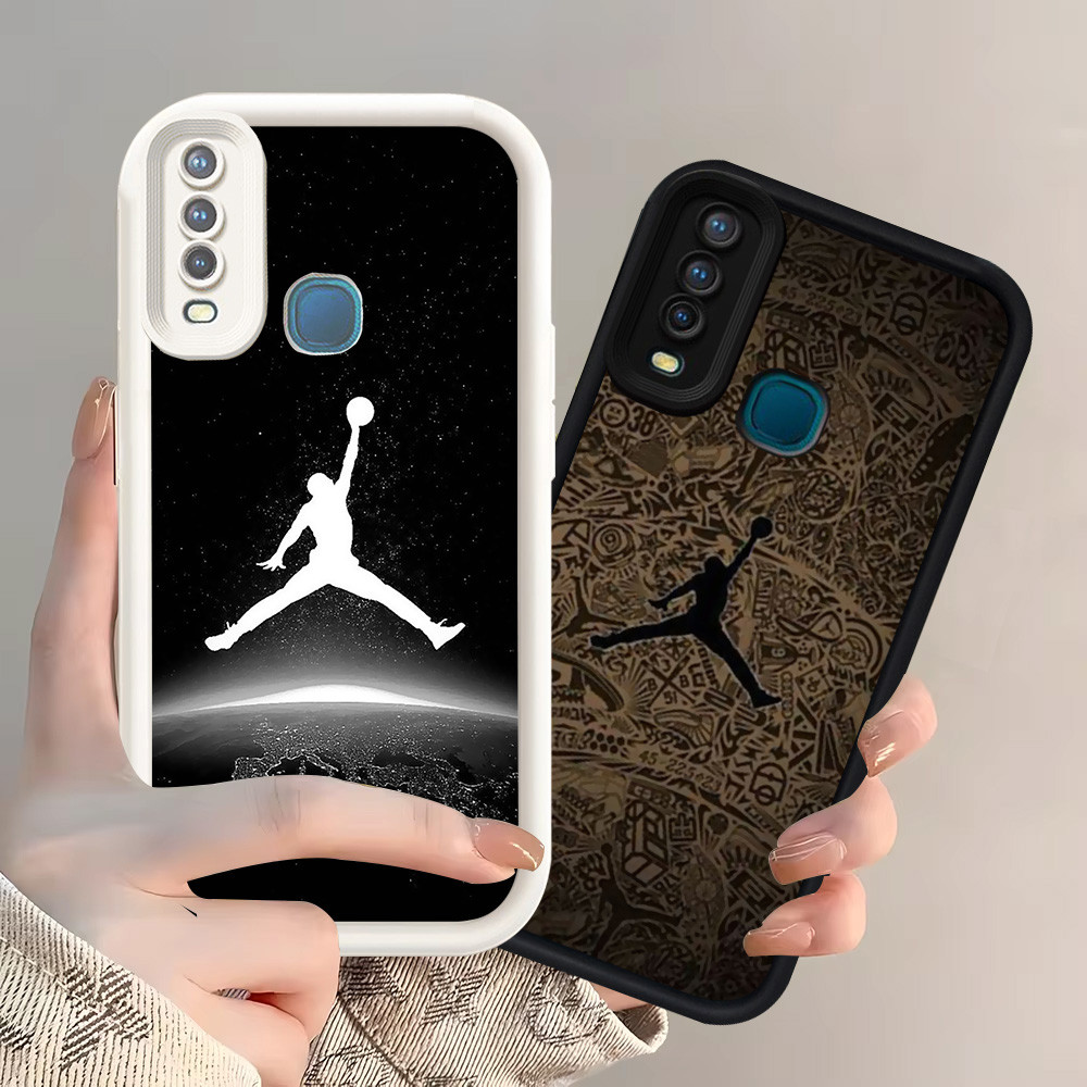 Z-39 J-jordan logo Putih Hitam Casing untuk VIVO Y19 Y17 Y30i Y66 Y50 V9 Y30 Y12 Y15 Z1 Pro Case