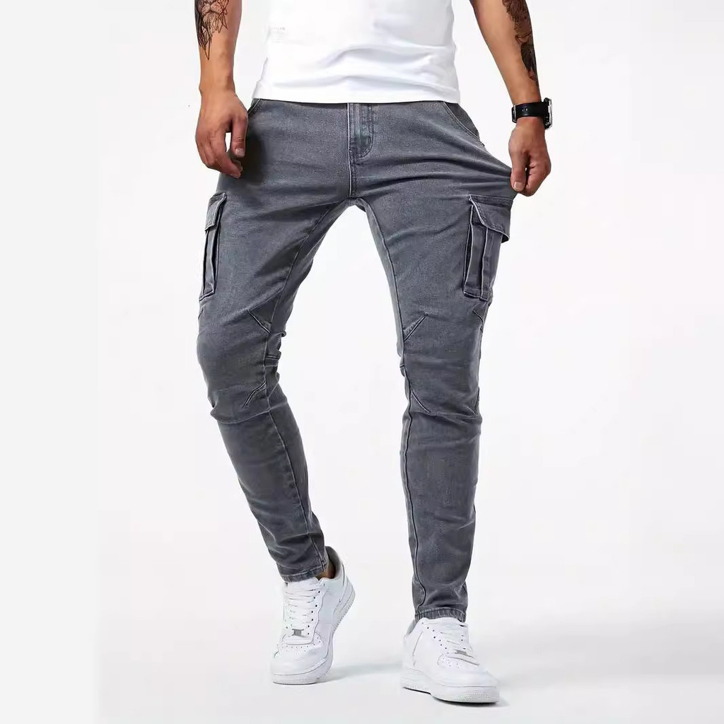 2024 New Men's Side Pocket Tight Jeans NK012