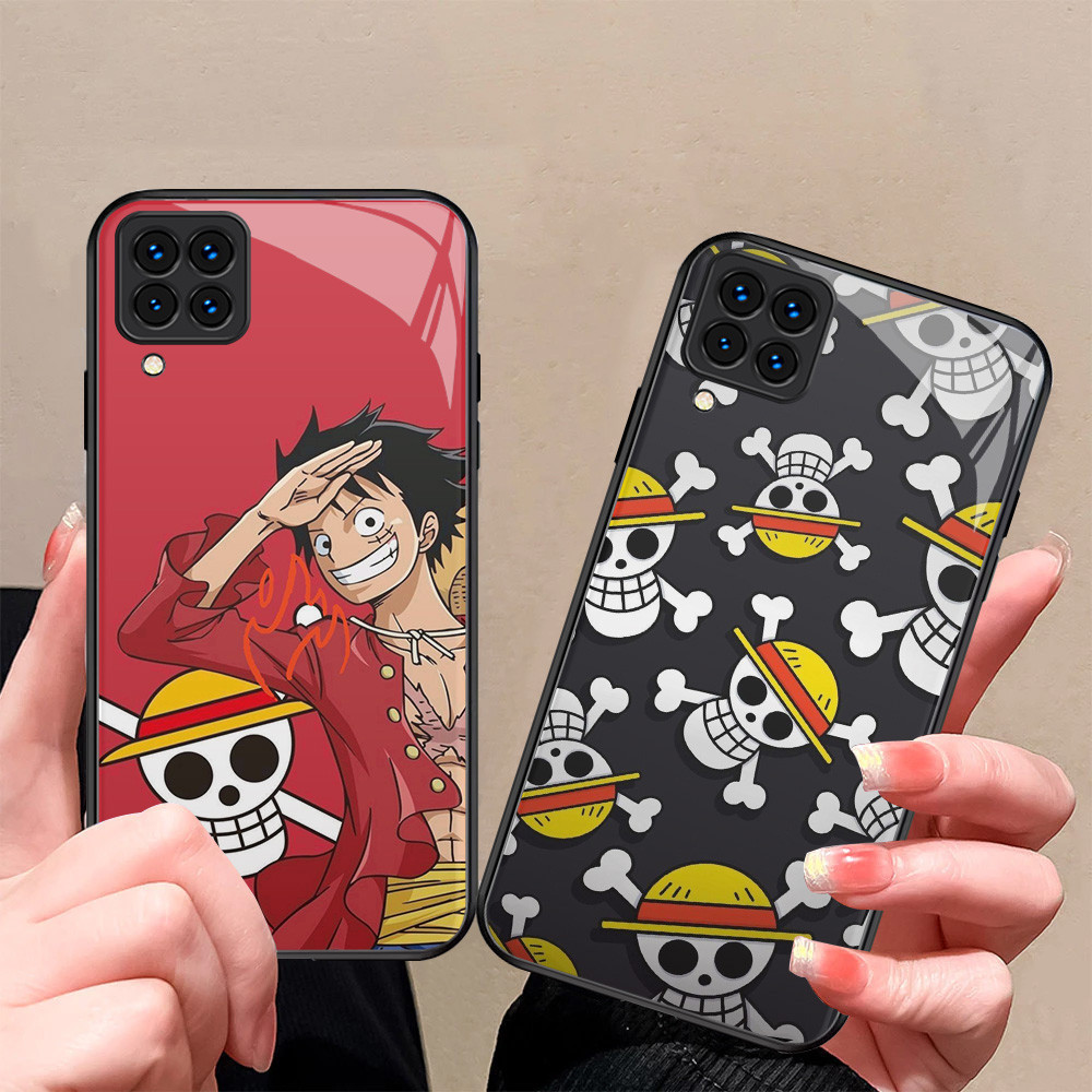 Kaca Mewah Casing untuk Samsung Galaxy A22 M32 M12 A12 5G Case J-37 One Piece